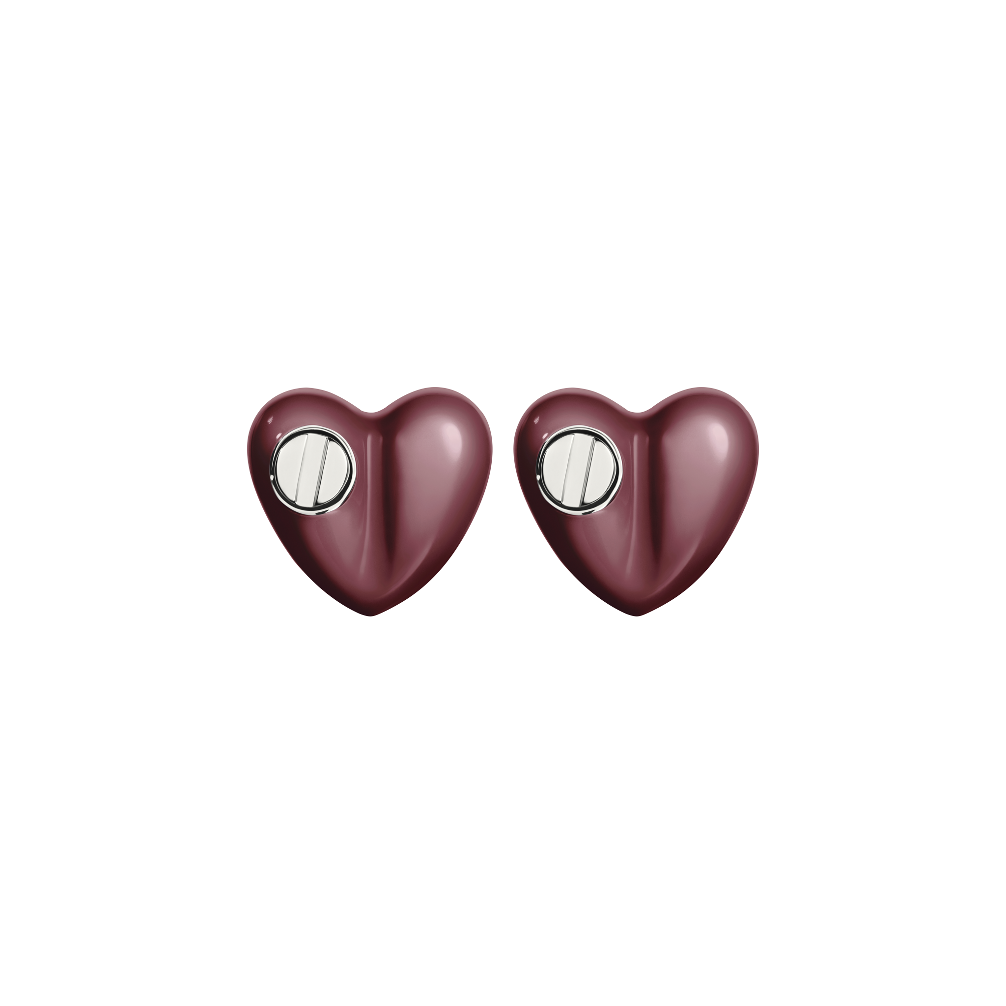 A detail of Heart Studs with Screw Mini in Coca Cola